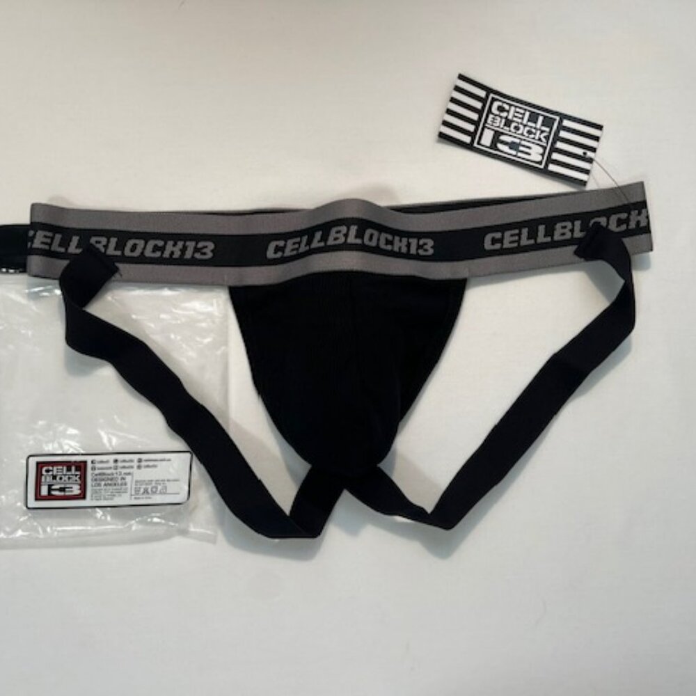 CellBlock 13  Size"L" Rascal Rayon Blend Athletic Supporter - Black/Gray - Jock